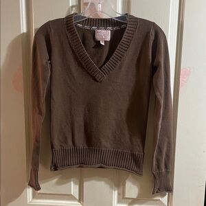 Bershka Chocolate V-Neck Sweater